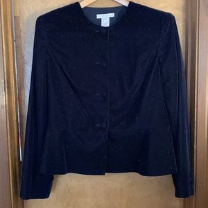 SB (Susan Bristol) Collection Dark Blue Velveteen Dress Jacket Size 12